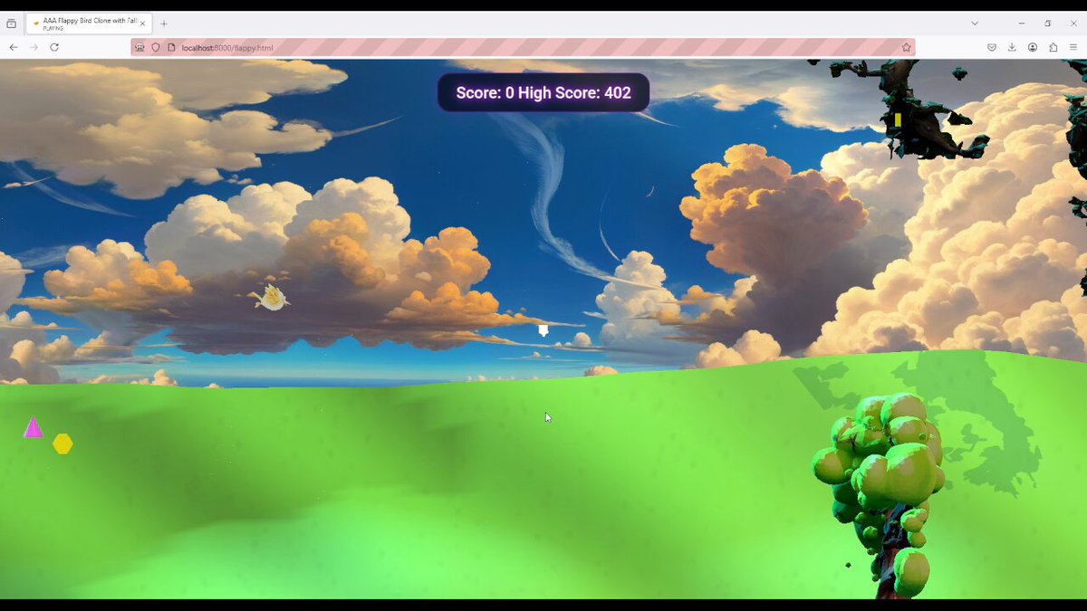 Flappy Bird @threejs game built in 24 hours.